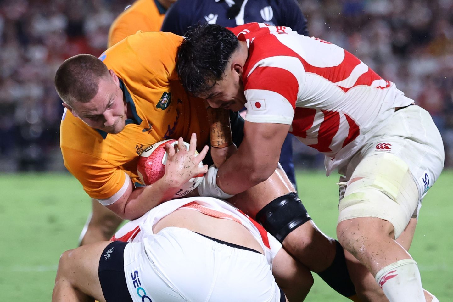 日本は第１戦で32-35と惜敗。第２戦では力の差を見せつけられた。(C) Getty Images