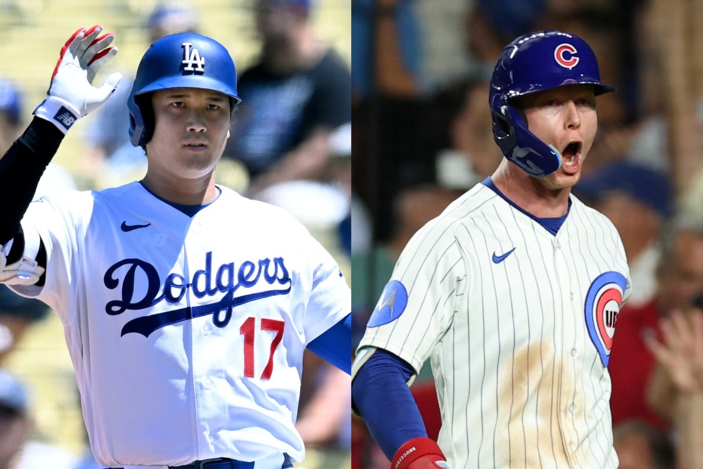 ナ・リーグMVP争いを繰り広げる大谷（左）とカブスのPCA（右）。(C)Getty Images