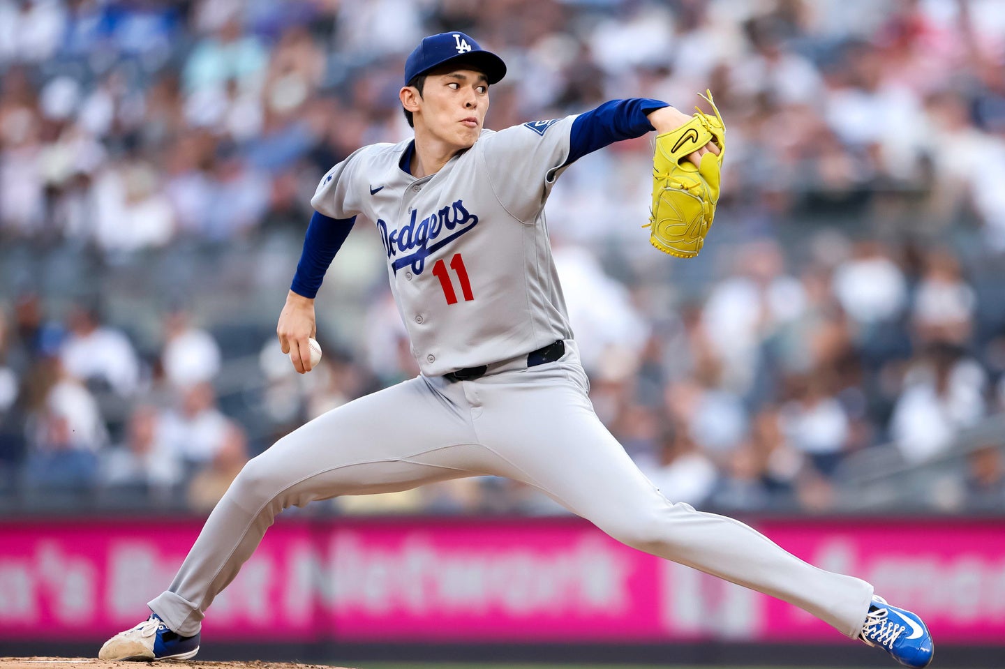 ロッキーズ戦で先発登板したドジャースの佐々木。(C)Getty Images