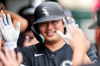 持ち前の長打力で強力打線を支えているホワイトソックスの村上。(C)Getty Images