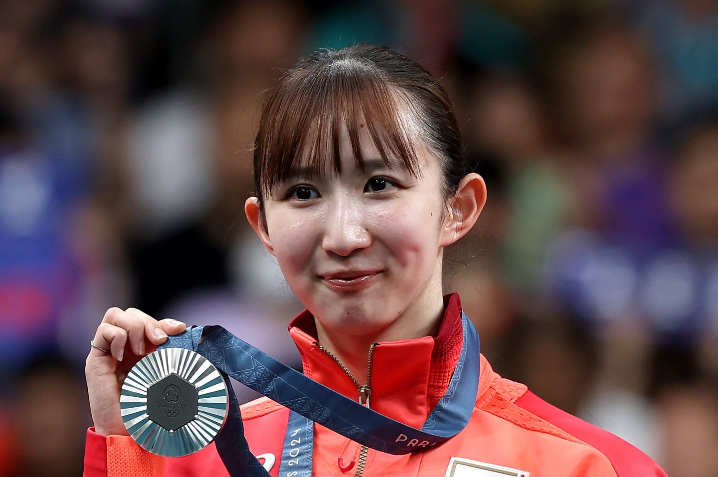 パリ五輪の卓球女子団体で銀メダルを獲得した早田ひな。(C)Getty Images