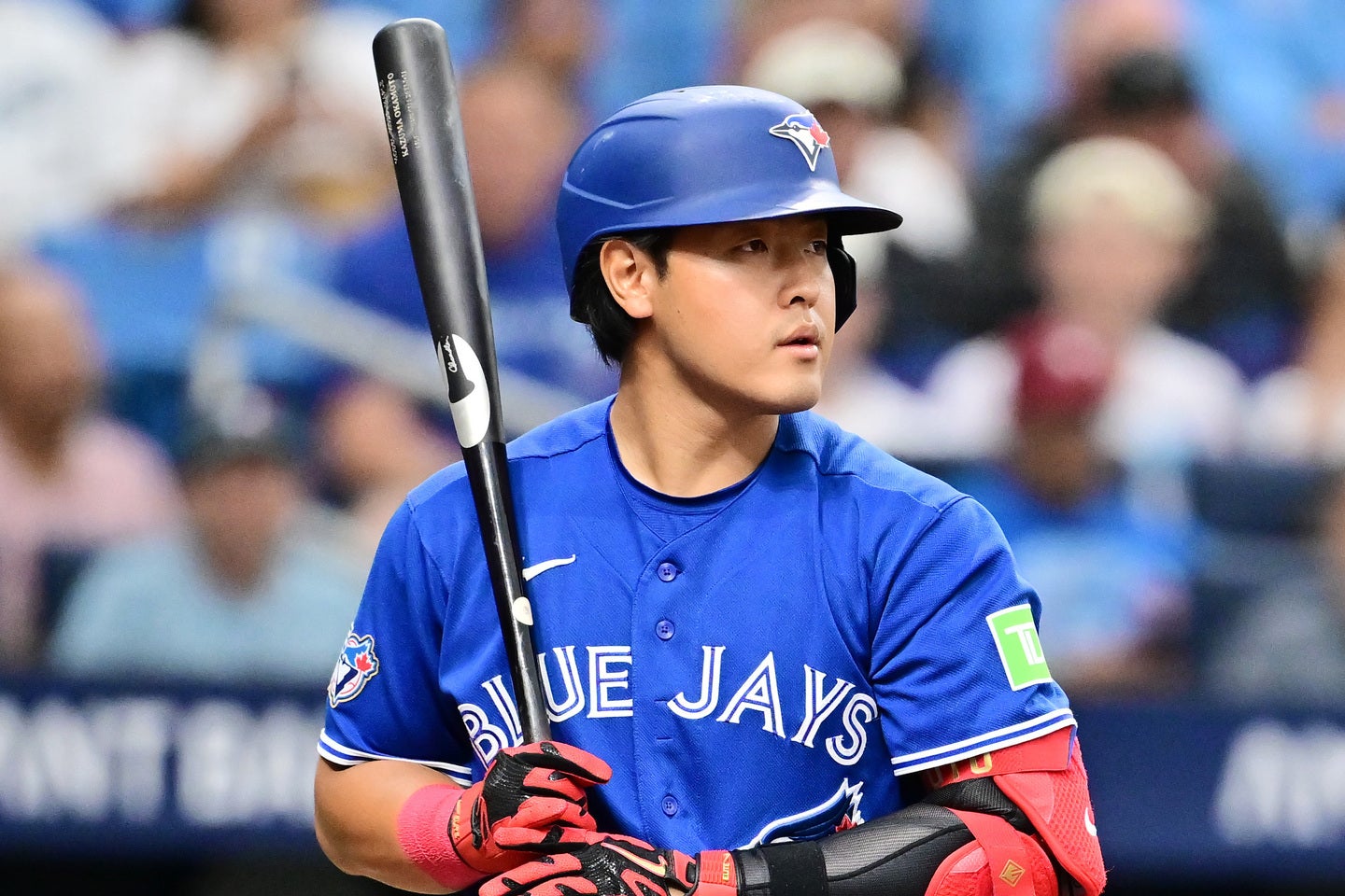 26号ソロ弾を放ったブルージェイズの岡本。(C)Getty Images