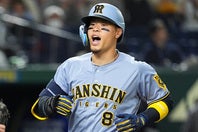 豪快弾を放った阪神の佐藤輝明。(C)Getty Images