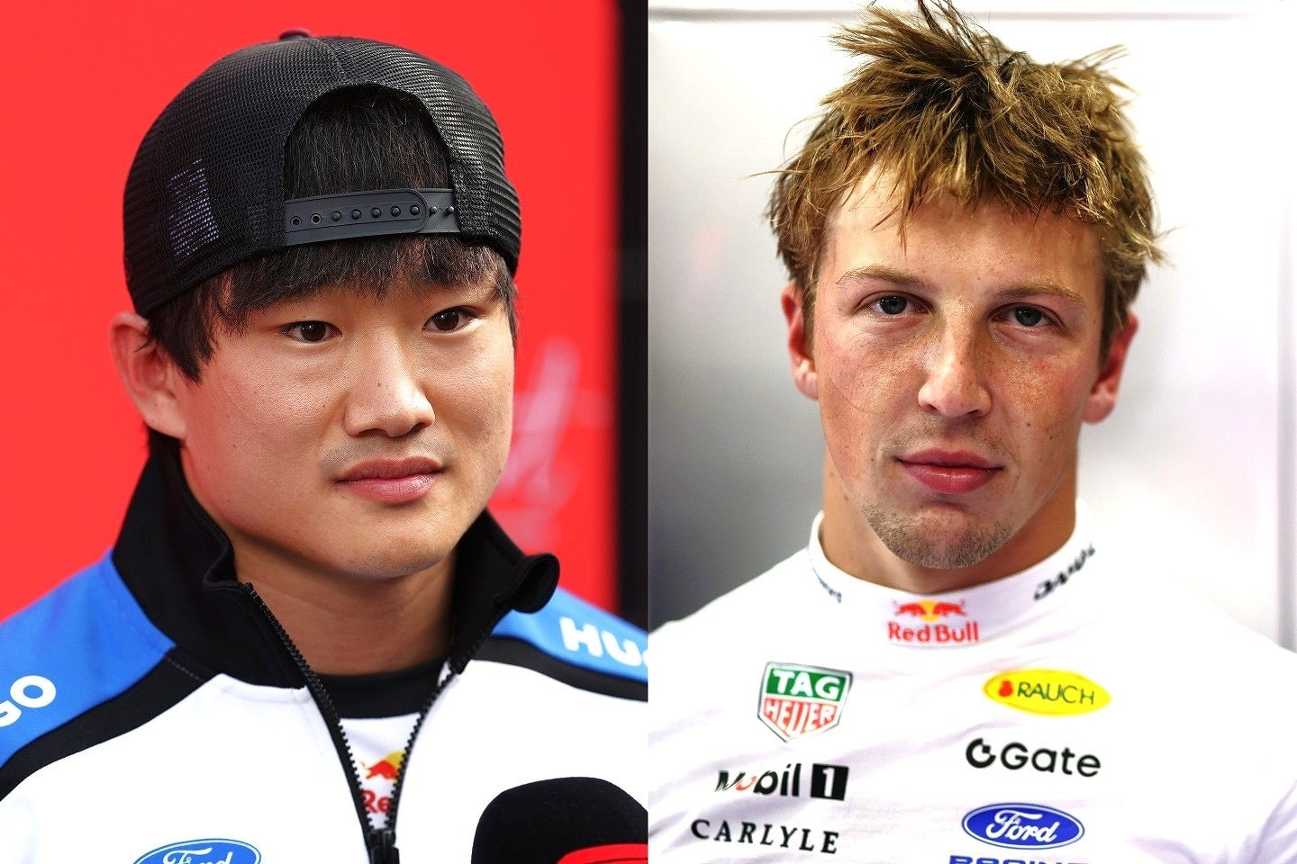 スプリント予選で12番グリッドを獲得した角田（左）と11番グリッドのローソン（右）。(C)Getty Images