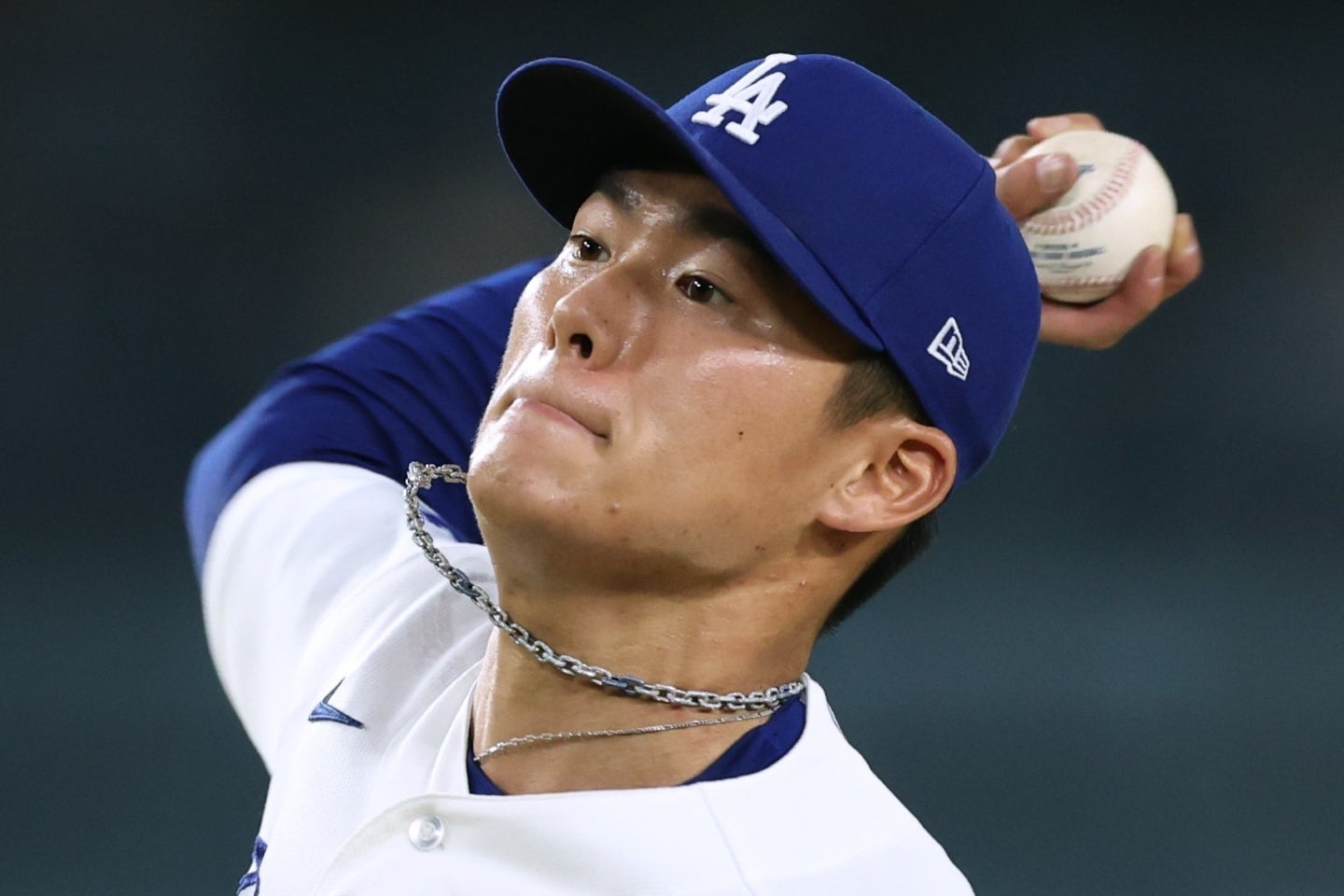 ７回途中２失点と好投した山本由伸だったが、メジャー最多13勝目とはならなかった。(C)Getty Images
