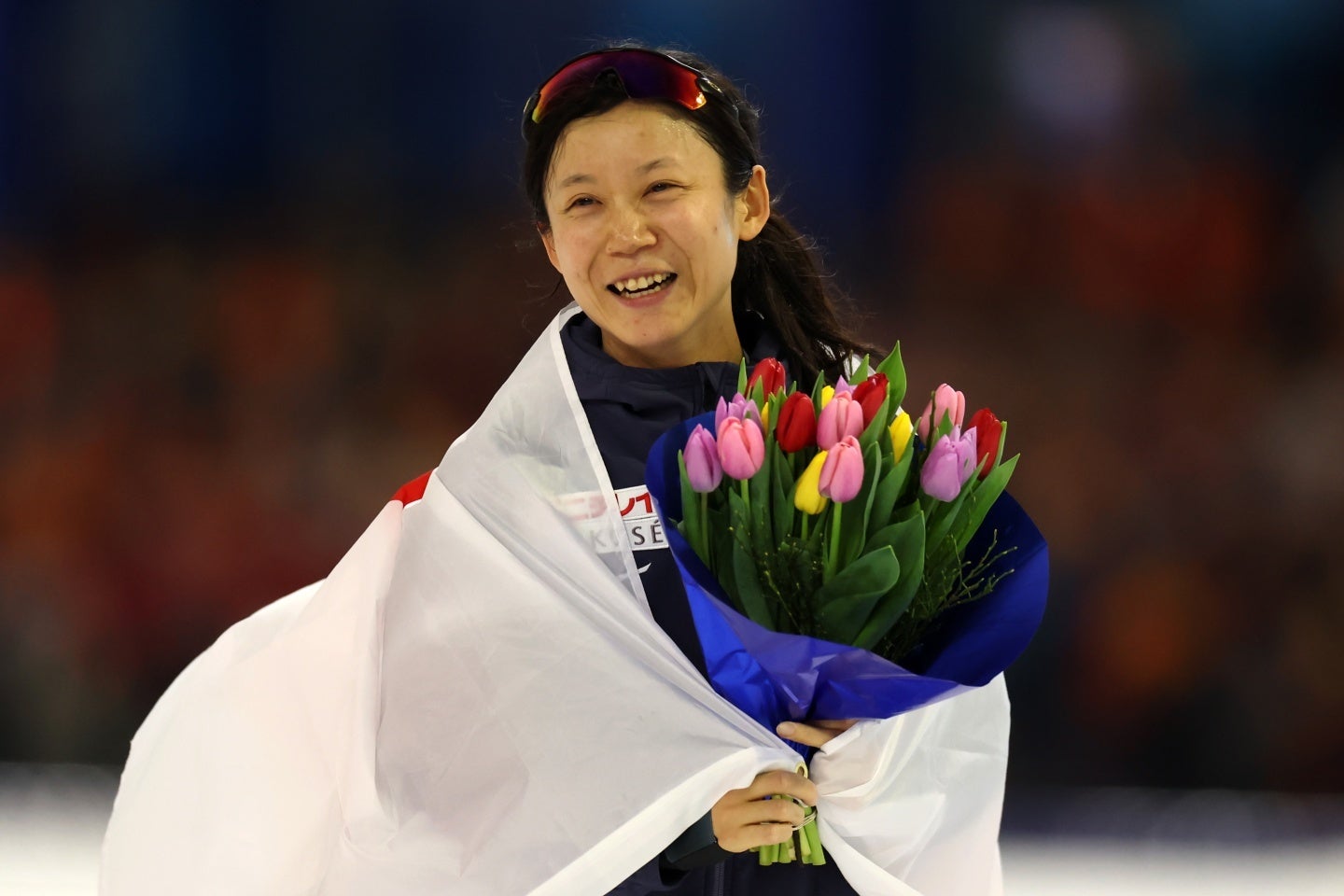スピードスケート女子の高木美帆。講演会前の精神統一が注目されている。(C)Getty Images