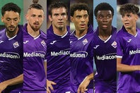 フィオレンティーナの主な新戦力。（左から）J・マリオ、ドラグシン、マスタントゥオーノ、アッタ、ウライ、バルデペニャス。(C)Getty Images