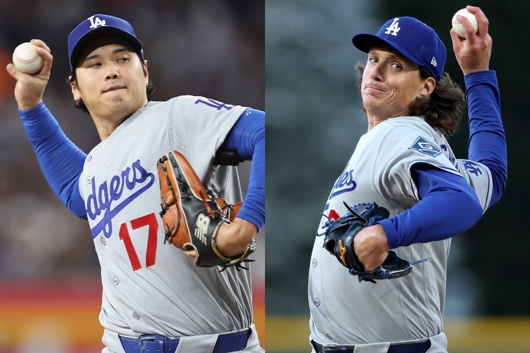 先発復帰を目指す大谷翔平とマウンド復帰の見通しが立った右腕グラスノー。(C)Getty Images