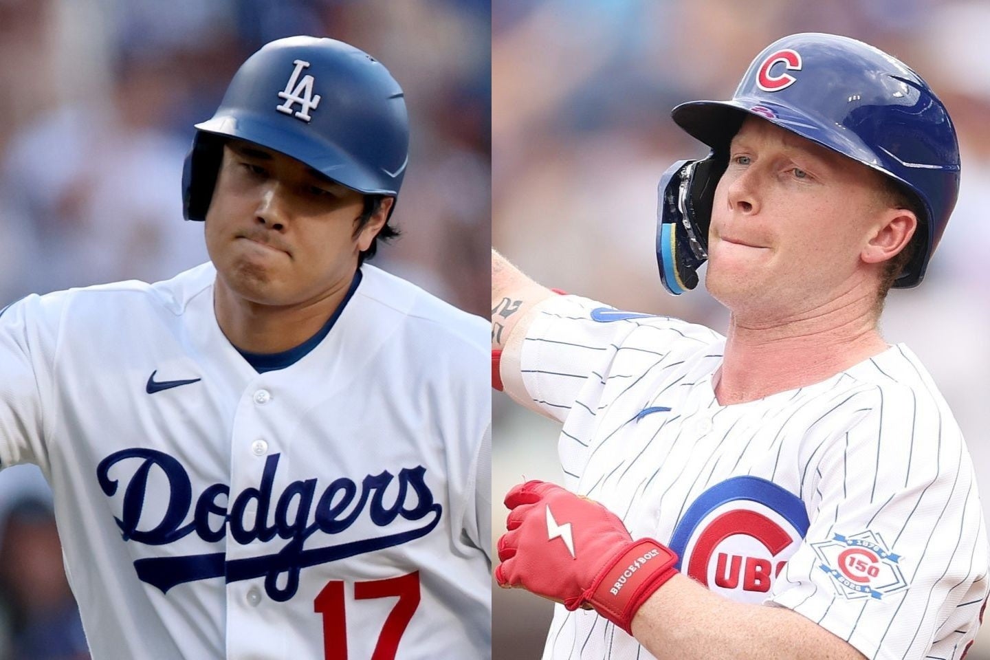 熾烈なMVP争いを繰り広げる大谷（左）とクロウ＝アームストロング（右）。(C) Getty Images