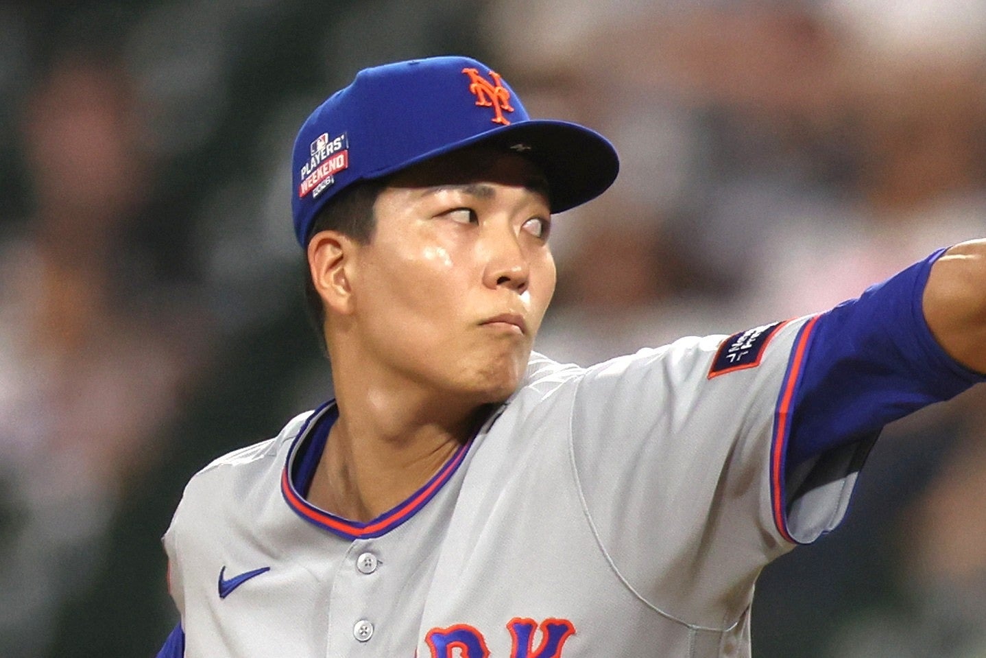 クローザー挑戦後、初の黒星を喫した千賀。(C)Getty Images