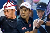 島袋（左）はウィンストンセーラムOPでケツマノビッチに敗退。錦織（中）、内島（右）らは全米OPの予選に挑む。（C）Getty Images