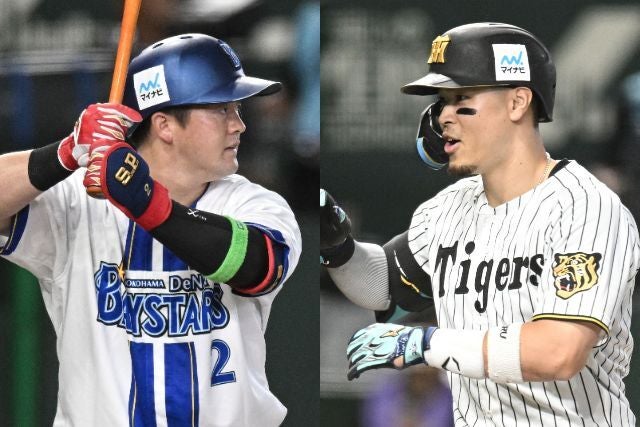 将来のメジャー挑戦がささやかれている（左から）牧と佐藤。写真：鈴木颯太朗