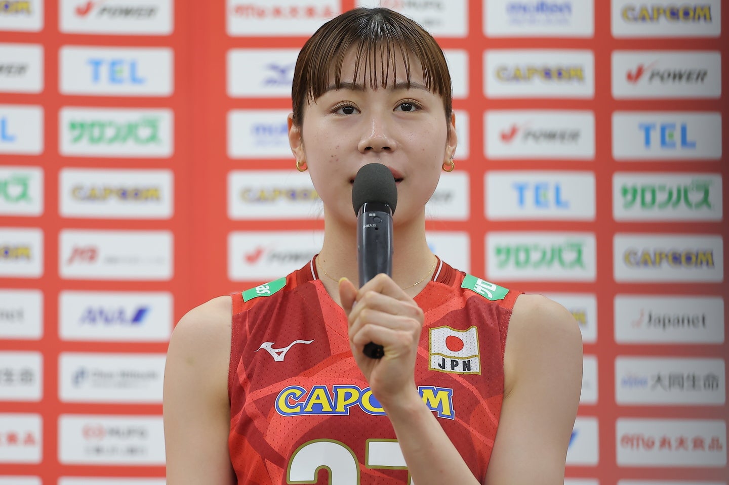 2025年にバレーボール女子の日本代表に選出された麻野七奈未。写真：福冨倖希