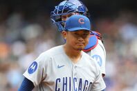 ３回途中２失点でマウンドを降りた今永。(C) Getty Images