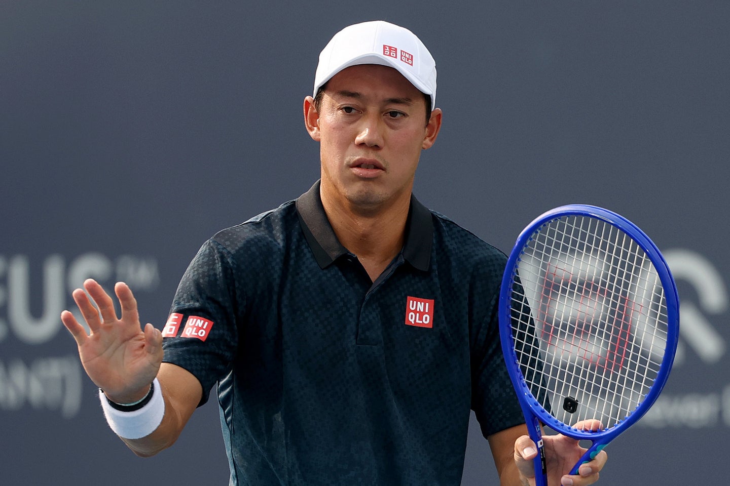 現役最後の全米オープンで錦織圭は予選１回戦をフルセット勝ち。本戦まであと２勝だ（※写真は先月の大会）。(C)Getty Images