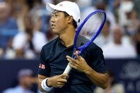 全米オープン予選１回戦を突破した錦織。第２セットでフォアのミスが増えるも、最終セットで再び輝きを取り戻した（※写真は先月の大会）。（C）Getty Images