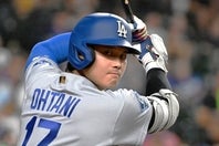 ９回先頭の大谷翔平が三塁打を放ったが、ドジャースはあと１本が出なかった。(C)Getty Images