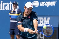 最後の四大大会で予選決勝に駒を進めた錦織圭。次は坂本怜と本戦入りをかけて戦う（※写真は１回戦）。(C)Getty Images
