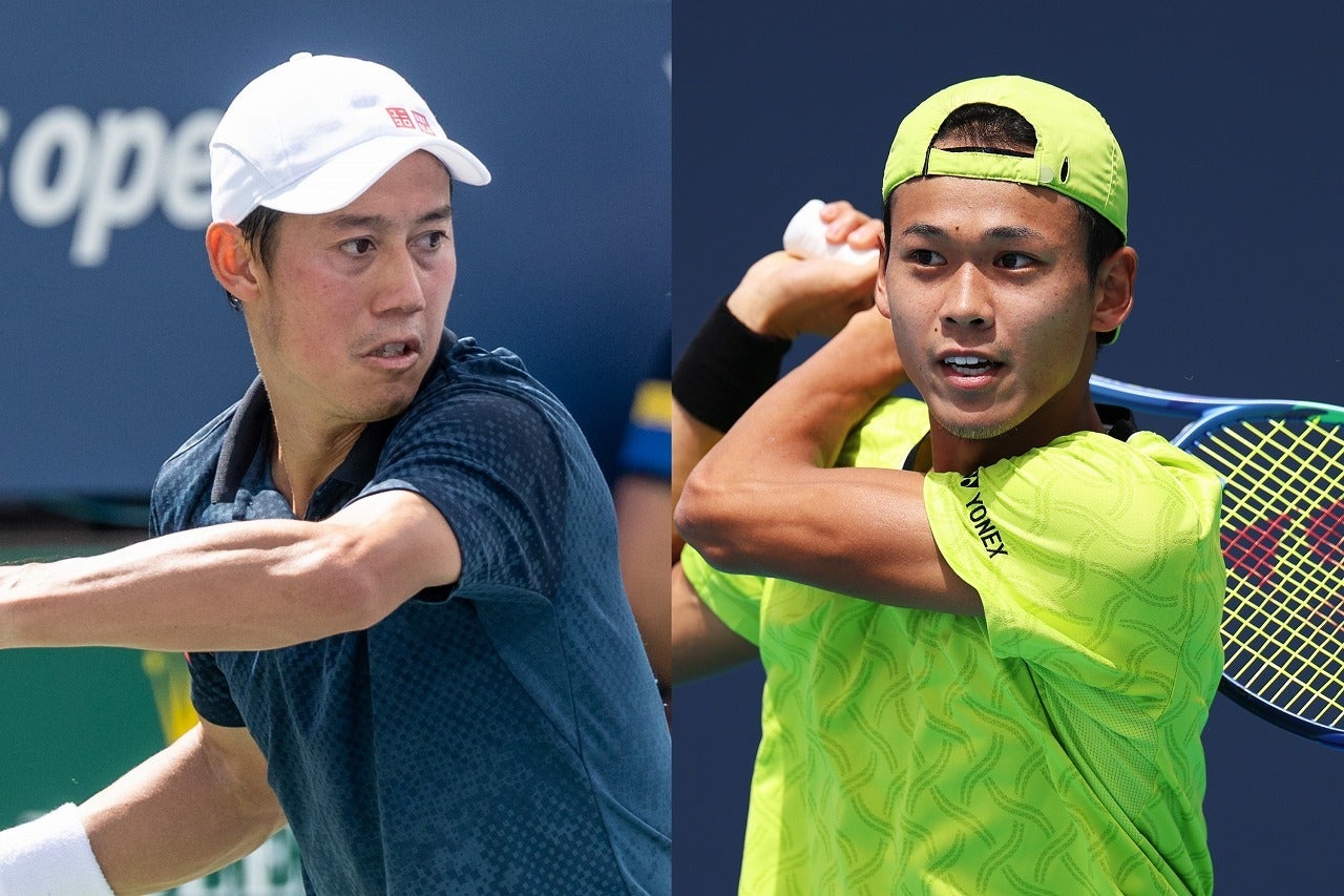 キャリア最後の全米オープン本戦出場を懸けて、錦織は自身の後継者ともいえる坂本（写真右）と対戦することが決まった。(C)getty Images