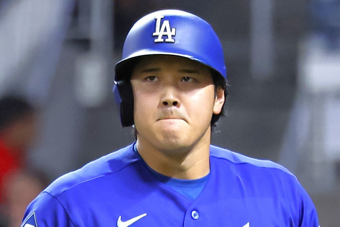 ブレーブスとのシリーズ３連敗の戦犯の一人に数えられてしまった大谷。重要な場面でチームを救えなかった。(C)Getty Images