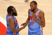 ウォリアーズ時代に２度の優勝を勝ち取ったデュラントだが、ロスターの豪華さでは当時のネッツの方が上だったと語った。(C)Getty Images