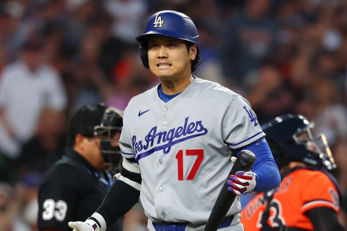 現地８月28日のタイガース戦に「１番・DH」で出場した大谷は４打数無安打、２三振、１四球だった。(C)Getty Images