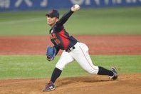 U-18日本代表との試合で勝利投手になった、大学日本代表の大城。写真：梅月智史（THE DIGEST写真部）