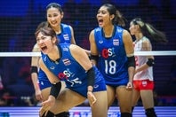 アジア選手権準決勝で日本代表を破ったタイ代表。(C) Volleyball World