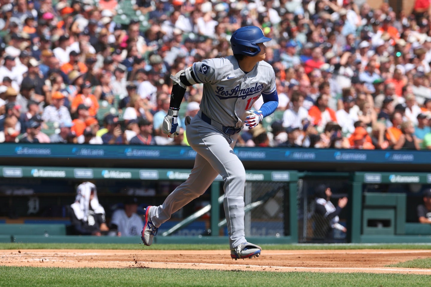 タイガース戦で１番・DHでスタメン出場した大谷は１安打に終わった。(C)Getty Images