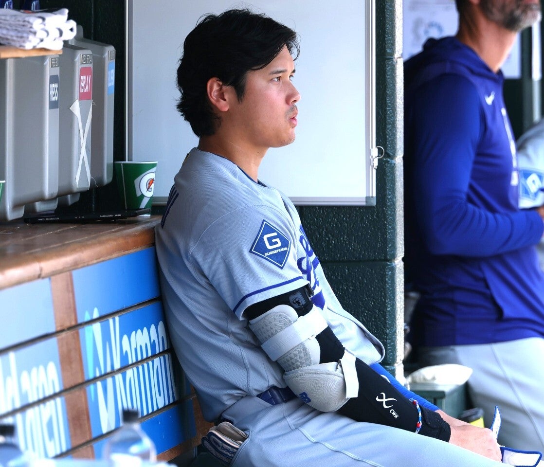 ドジャースの打撃陣が低調。大谷への風当たりも強い。(C)Getty Images