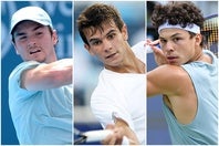 フェデラーが注目する若手選手はフォンセカ（左）、ホダル（中）、シェルトン（右）。強烈なショットと個性を備えた３人のプレーを高く評価している。（C）Getty Images
