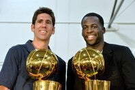 元ウォリアーズGMのマイヤーズ(左)がグリーン(右)について語った。(C)Getty Images