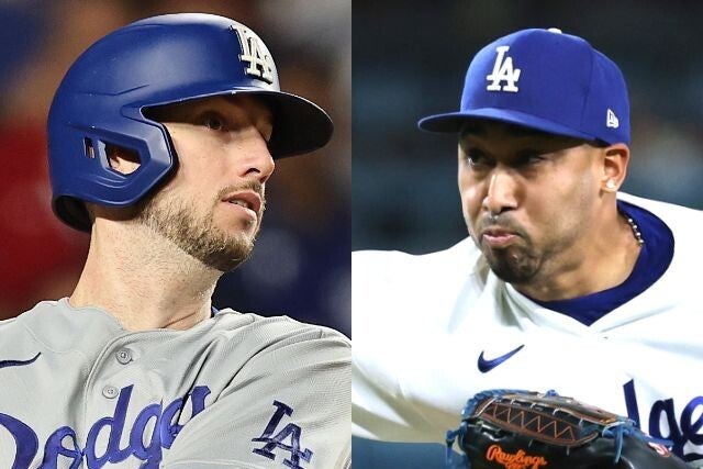今季からドジャースに加入したものの、ともに本来のパフォーマンスが発揮できていないタッカー（左）とディアズ（右）。(C)Getty Images