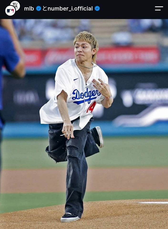 見事なピッチングを披露した岸さん。写真：MLB公式インスタグラム（@mlb）より