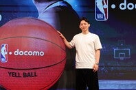 『NBA docomo』の新アンバサダーに就任した河村勇輝。都内で発表会に登壇した。写真：梅月智史（THE DIGEST写真部）