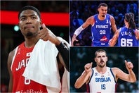 八村が躍動した日本をはじめ、ウェンバンヤマのフランス(右上)、ヨキッチのセルビア(右下)が最終予選で連勝を飾った。(C)Getty Images