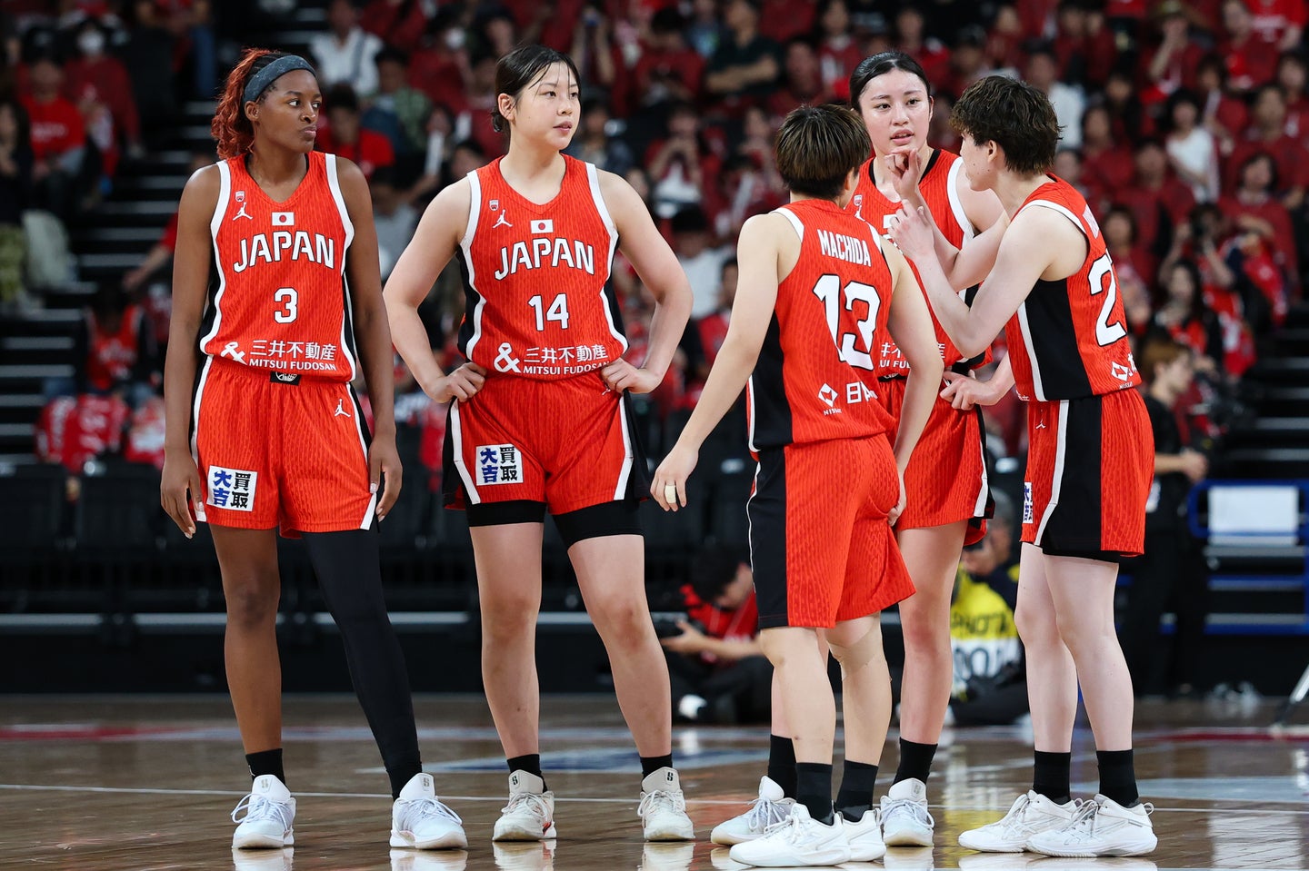 W杯初戦を白星で飾った女子バスケ日本代表。（C）Getty Images