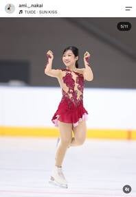 ミラノ・コルティナ五輪銅メダリストの中井亜美。今季初戦は４位だった。画像は本人のインスタグラムのスクリーンショット。