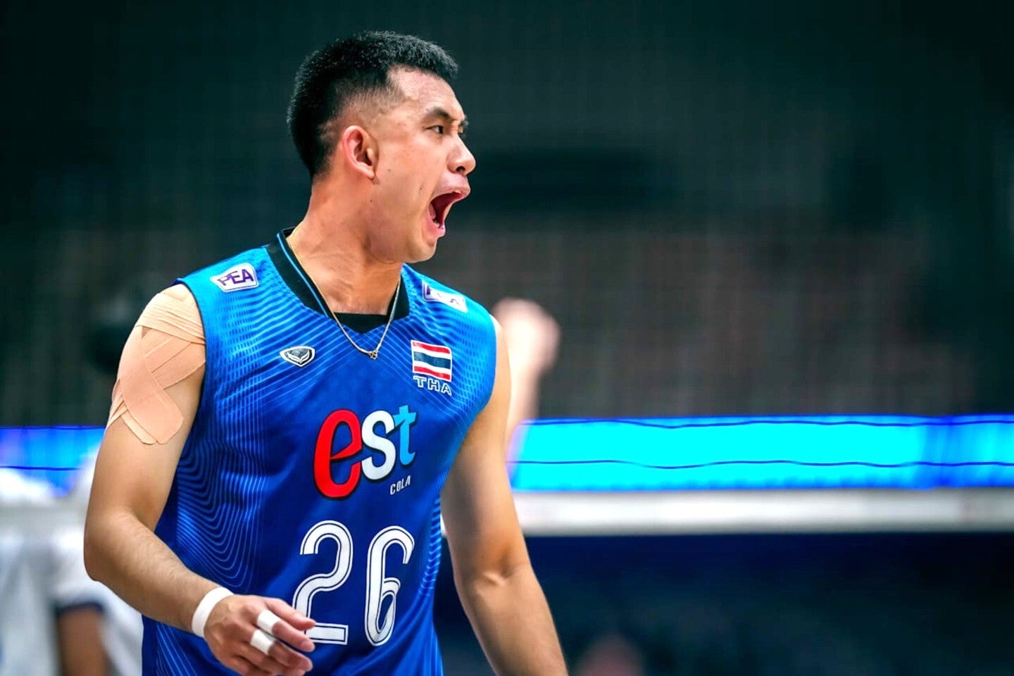 男子バレーのタイ代表が３連勝。決勝T進出を決めた。(C)Volleyball World