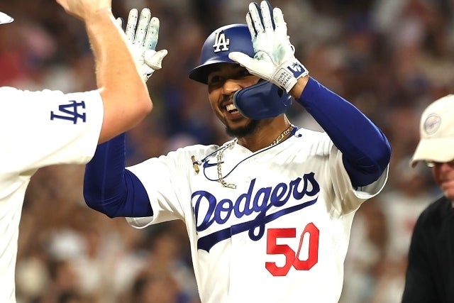 レッズ戦で３安打を放ったドジャースのベッツ。(C)Getty Images