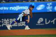 横浜スタジアムでのセレモニアルピッチに臨んだきゃりーぱみゅぱみゅさん。写真：萩原孝弘