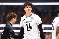 日本男子をけん引する石川祐希。韓国戦では最多15得点をマークした。写真：梅月智史（THE DIGEST写真部）