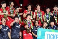 バレーボール男子日本代表が、ロサンゼルス五輪の出場権をつかみ取った。写真：梅月智史（THE DIGEST写真部）