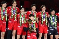 アジア選手権を制したバレーボール男子日本代表が、ロス五輪の出場権を獲得した。写真：梅月智史（THE DIGEST写真部）