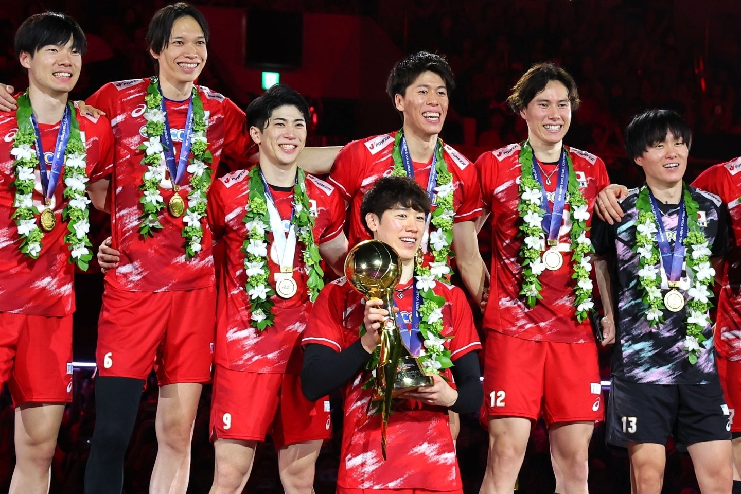 アジア選手権を制したバレーボール男子日本代表が、ロス五輪の出場権を獲得した。写真：梅月智史（THE DIGEST写真部）