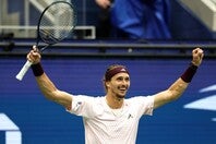 ６年前の決勝ではあと２ポイントから逆転負けを喫したズベレフ。今回の勘違いは、勝利を意識しすぎずプレーに集中するうえで良い方向に作用したのかもしれない。（C）Getty Images