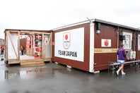 各国から不満の声が上がっているアジア大会のコンテナ宿舎。写真：アフロスポーツ