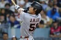 ドジャース戦で４番に座ったジャイアンツのイ・ジョンフ。(C)Getty Images