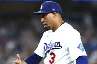 防御率は10点台なものの、直近２試合は１回無失点と好投しているドジャースのディアズ。(C)Getty Images