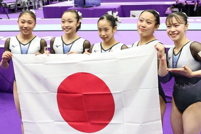 日本の岸（一番右）が決勝への意気込みを語った。写真：梅月智史（THE DIGEST写真部）